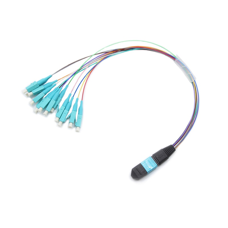 12F OM3 MTP(Male) -LC Fan-out 0.9mm 30cm Patch cord