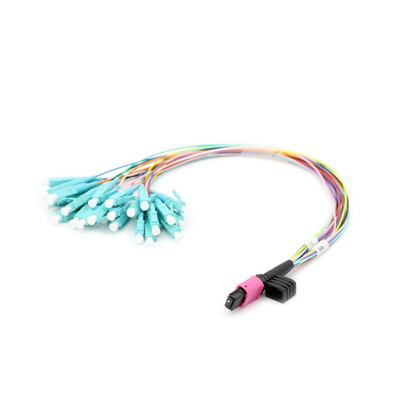 24F OM4 MPO(Male) -LC Fan-out 0.9mm 30cm patch cord