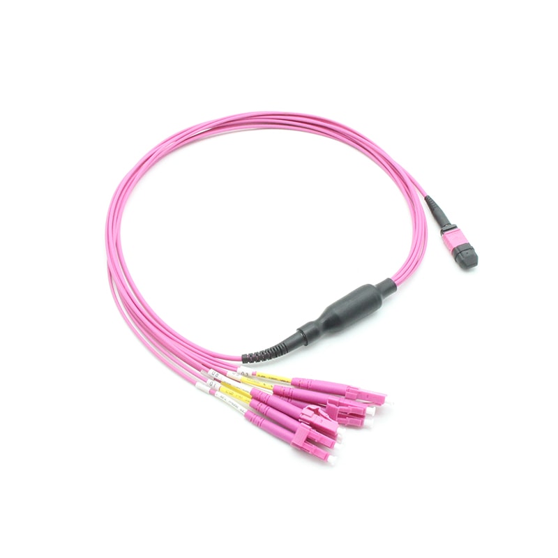 8F OM4 MPO-LC Staggered harness Cable