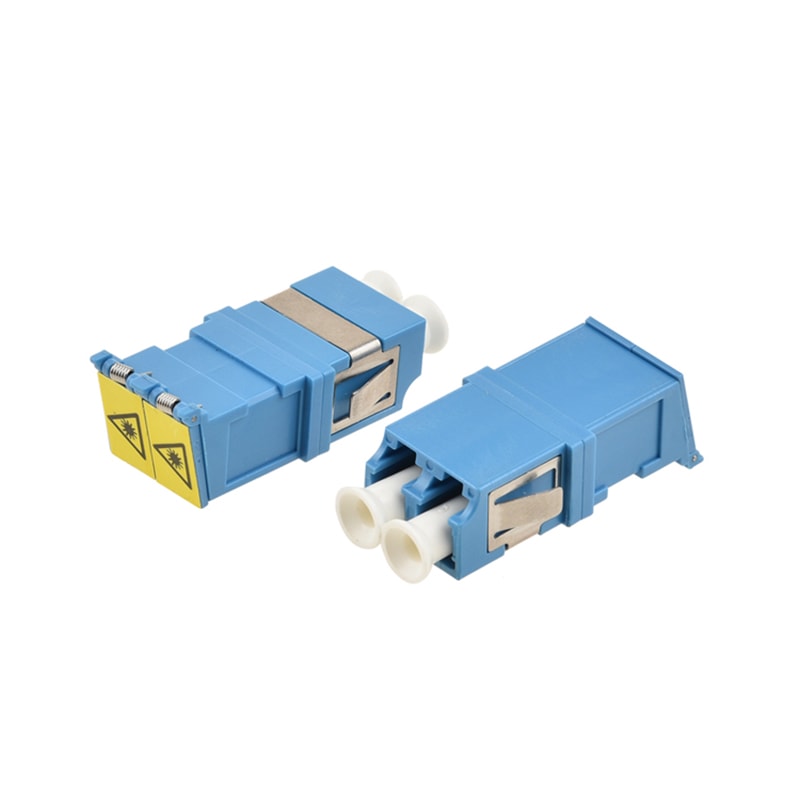 LC UPC Duplex adapter with shutter reduced flange