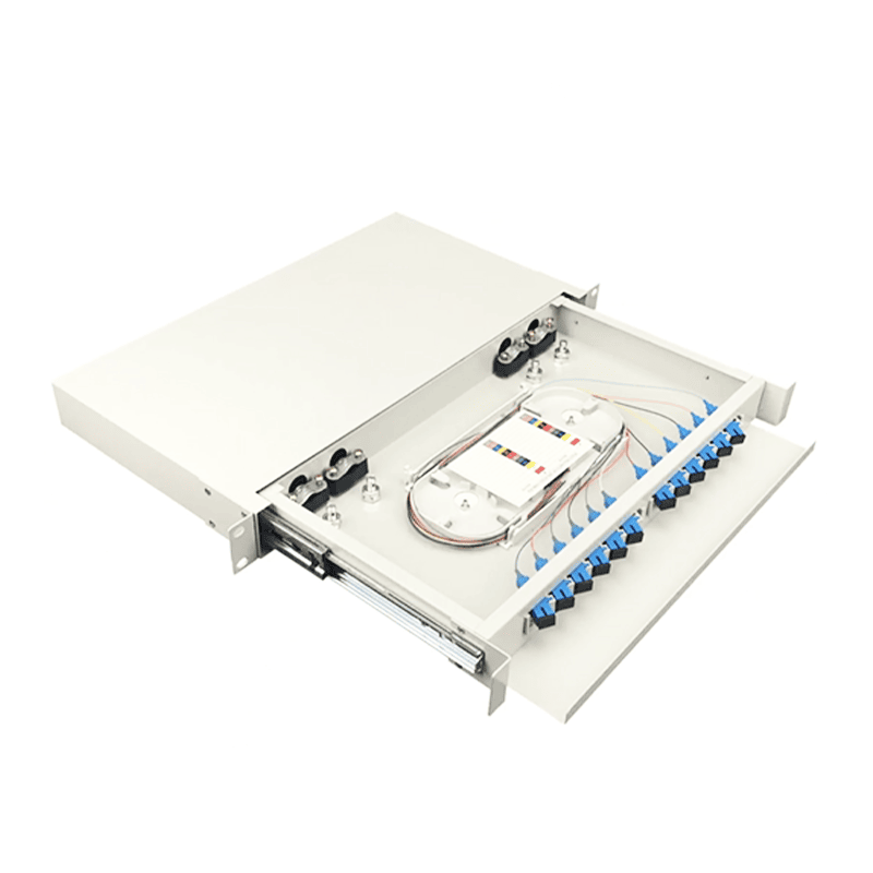 12F SC 19‘ 1RU Slide Rail Rack mount Patch panel- 2 Plastic FA