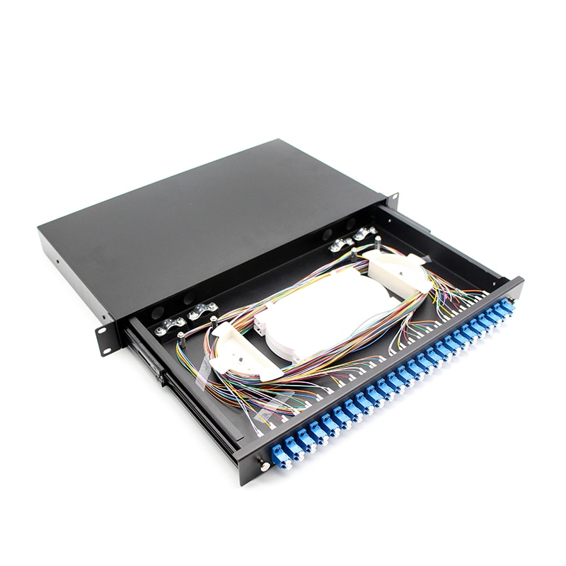 19‘ 1RU LC 48F Sliding Drawer patch panel
