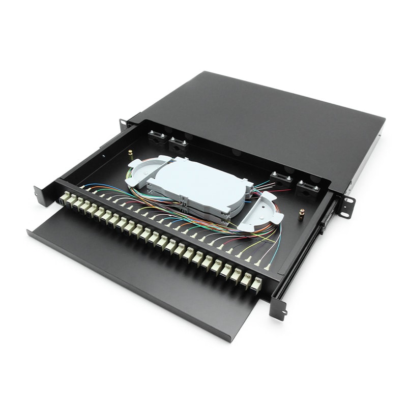SC 24 ports 19‘ 1RU Slide Rail Rack mount patch panel V2