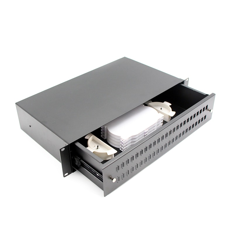 SC 48 ports 19‘ 2RU Slide Rail Rack mount patch panel