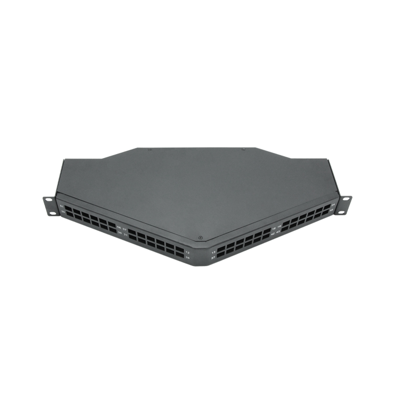 1U 96 Fibers 8x MTP/MPO-12 to LC 1U 10/40/100GB Breakout Angled Patch Panel