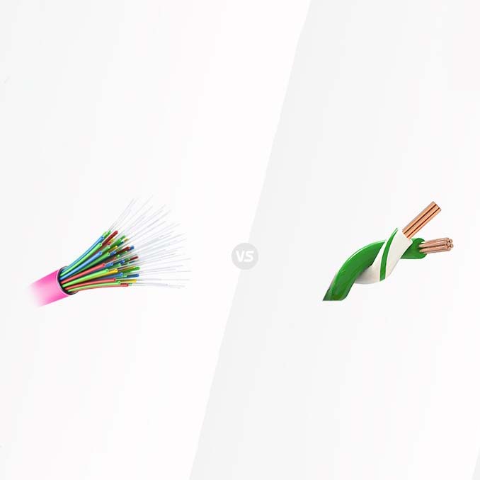 choose between optical fiber and copper wire cover